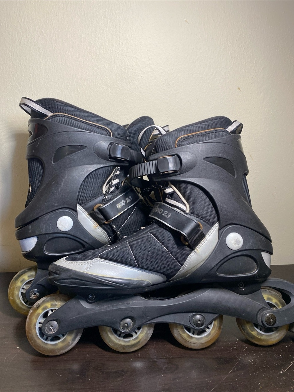 K2 EXO 2.1 Mens Black and Gray Inline Roller Skates - Secure Buckle Fit